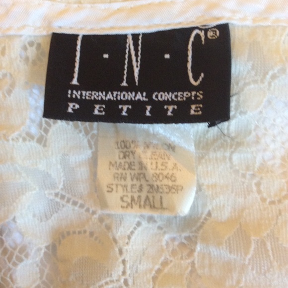INC Beautiful Ivory Lace Long Sleeve Ruffled Jacket Size S - Picture 10 of 10